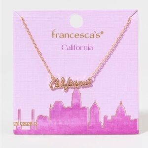 California Pendant Carded Gold Necklace